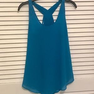 Aqua Blue Flowy Top